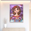 Cartoon Girl- Full Round Diamond Painting