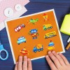 DIY Full Drill Round Cartoon Car Diamond Painting Puzzle Children Stickers