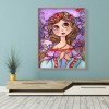 Cartoon Girl- Full Round Diamond Painting