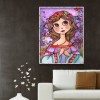 Cartoon Girl- Full Round Diamond Painting