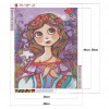 Cartoon Girl- Full Round Diamond Painting