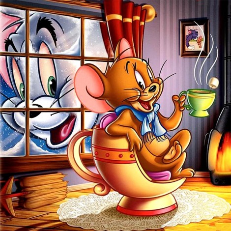TOM & JERRY- Full Round Diamond Painting