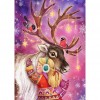 Girl Hug Deer - Full Round Diamond Painting