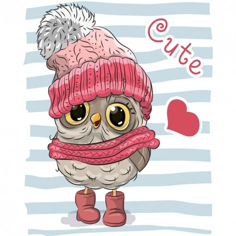 Cartoon Owl - Full Round Diamond Painting