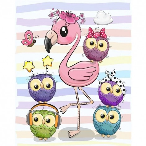 Cartoon Owl - Full Round Diamond Painting