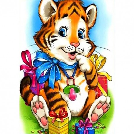Cute Tiger  - Full Round Diamond Painting