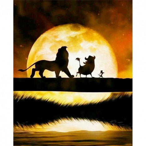 The Lion King - Full Round Diamond Painting(15*20CM)