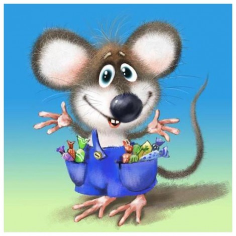 Cartoon Mouse - Full Round Diamond Painting