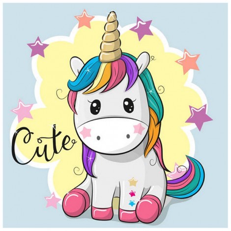 Cute Unicorn- Full Round Diamond Painting