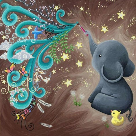 Elephant - Full Round Diamond Painting(30*30cm)