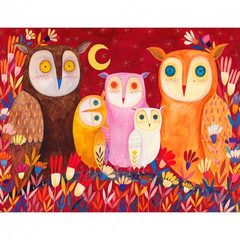 Cartoon Owl - Full Square Diamond Painting(40x50cm)