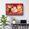 Cartoon Owl - Full Square Diamond Painting(40x50cm)