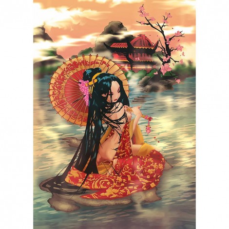 Cartoon Girl- Full Round Diamond Painting