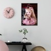 Cartoon Girl in Pink - Full Round Diamond Painting