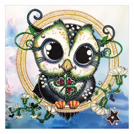 Cartoon Owl - Crystal Rhinestone Diamond Painting