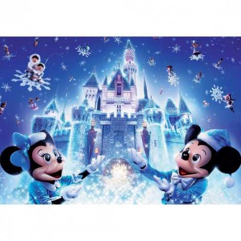 Cartoon Snowing Castle - Full Round Diamond Painting