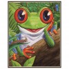 Cartoon Smile Frog - Partial Round Diamond Painting