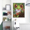 Cartoon Smile Frog - Partial Round Diamond Painting