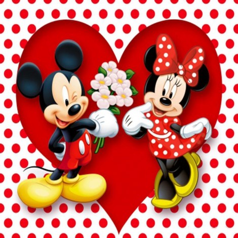 Mickey & Minnie - Full Round Diamond Painting(30*30cm)