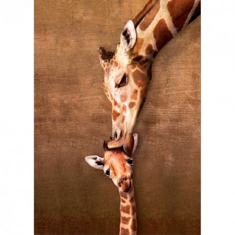 Kissing Giraffe-Full Round Diamond Painting