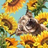 Cow and Sunflower -Full Round Diamond Painting