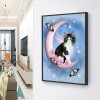 Moon Cat-Full Round Diamond Painting