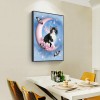 Moon Cat-Full Round Diamond Painting