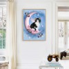 Moon Cat-Full Round Diamond Painting
