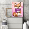 Fox with Flower -Full Round Diamond Painting