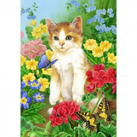 Cute Cat  - Full Round Diamond Painting