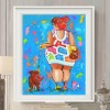 Walk Dog Lady - Partial Round Diamond Painting