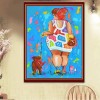 Walk Dog Lady - Partial Round Diamond Painting