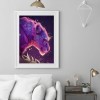 Purple Leopard-Full Round Diamond Painting