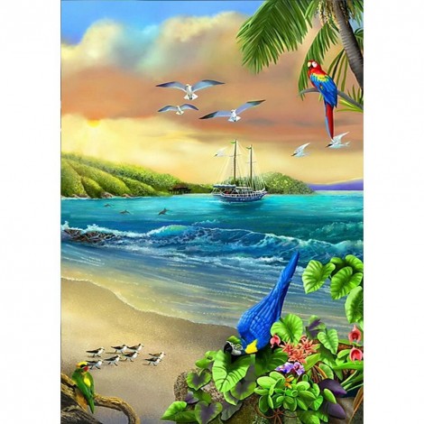 Beach - Full Round Diamond Painting