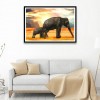 Sunset Mother Elephant - Full Round Diamond Painting