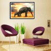 Sunset Mother Elephant - Full Round Diamond Painting