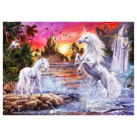Fantasy Horse Castle - Partial Round Diamond Painting