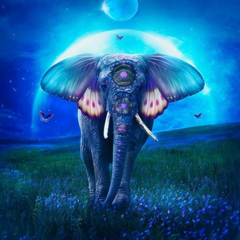 Elephent - Full Round Diamond Painting