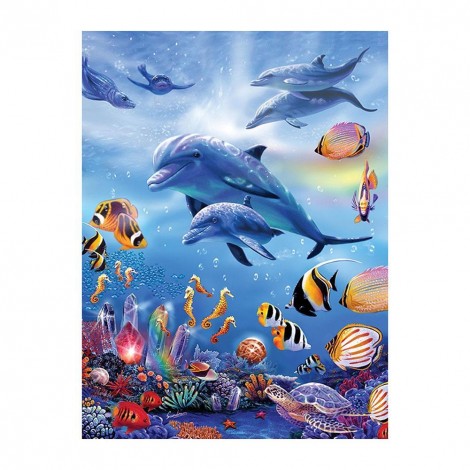 Dolphin - Full Round Diamond Painting(40*50cm)