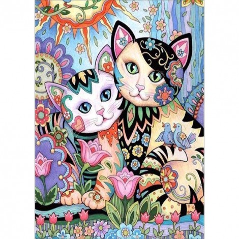 2 Cats - Full Round Diamond Painting