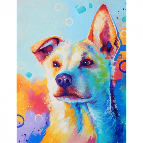 Colorful Dog - Full Round Diamond Painting
