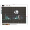 Cat Touch Moon - Full Round Diamond Painting