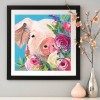 Flower Pig - Full Round Diamond Painting