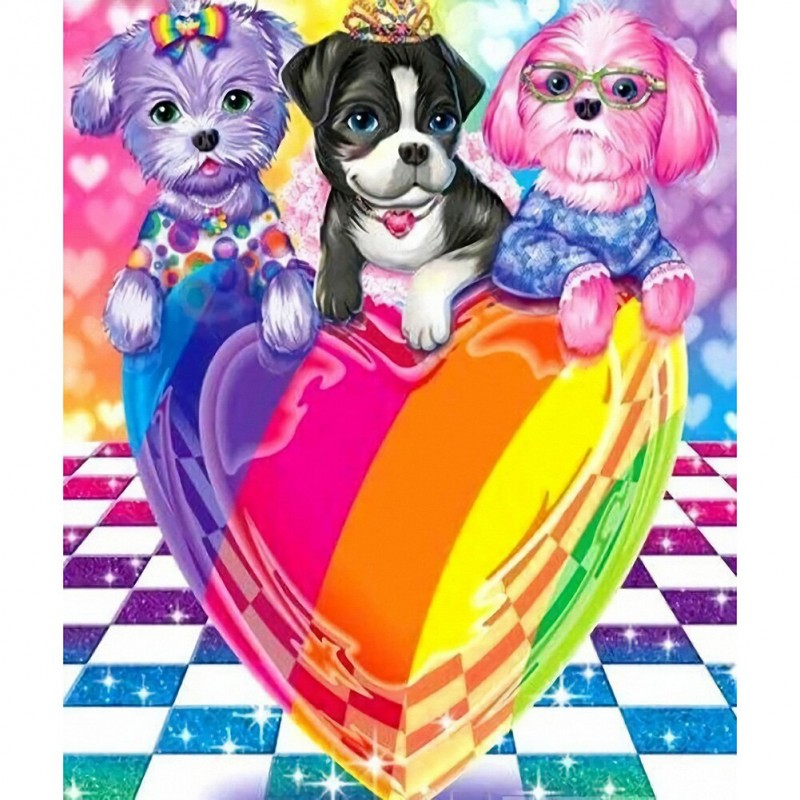 Color Heart Dogs- Fu...