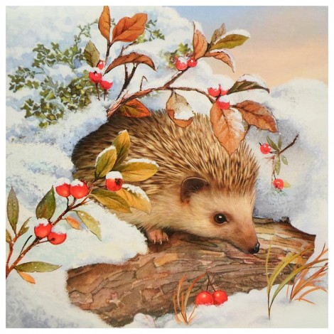 Snow Hedgehog - Full Round Diamond Painting