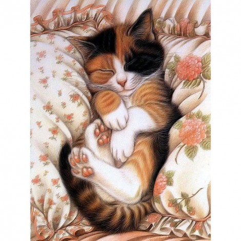 Sleeping Cat - Full Round Diamond Painting