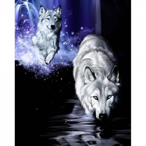 White Wolf - Full Round Diamond Painting