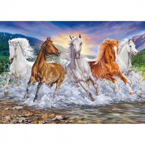 Horses- Full Round Diamond Painting
