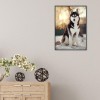 Sitting Wolf Dog - Full Round Diamond Painting