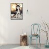 Sitting Wolf Dog - Full Round Diamond Painting